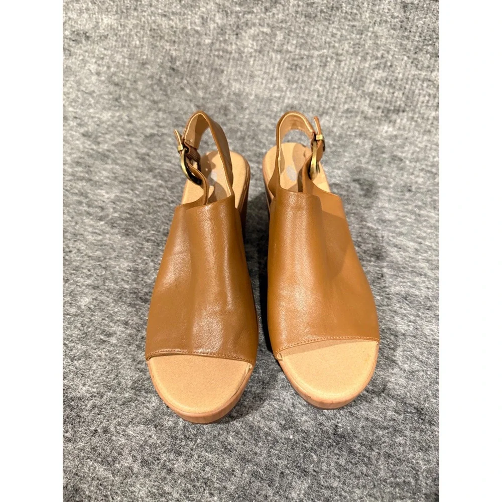 Dr. Scholl's Original Collection Wind Down Brown Leather Platform Sandals 9M